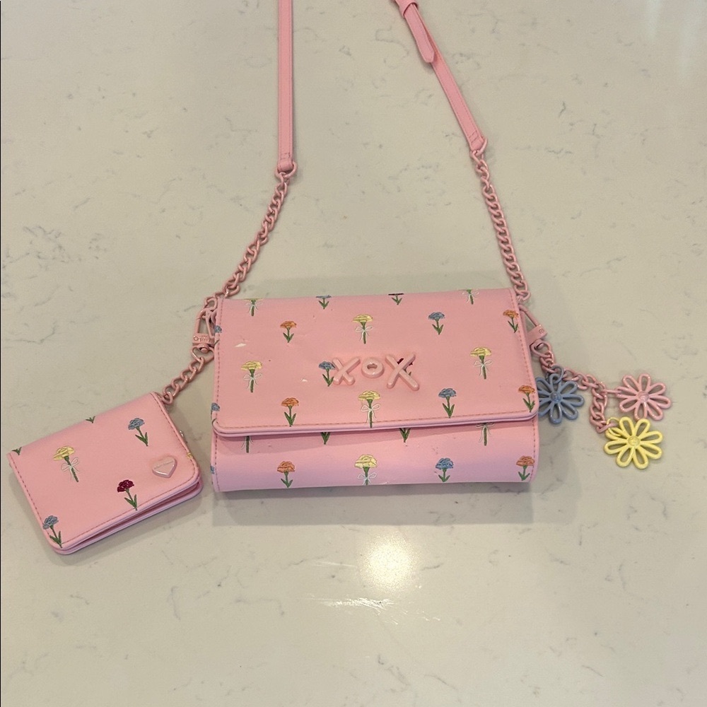 Betsey Johnson Pink Floral Shoulder Bag